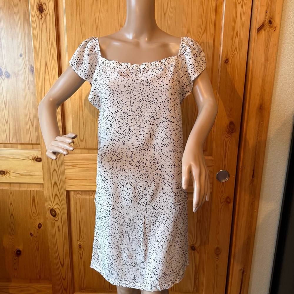 APC Rue Madame Paris Silk Dress White Black Size XS to S Coquette Ruffle